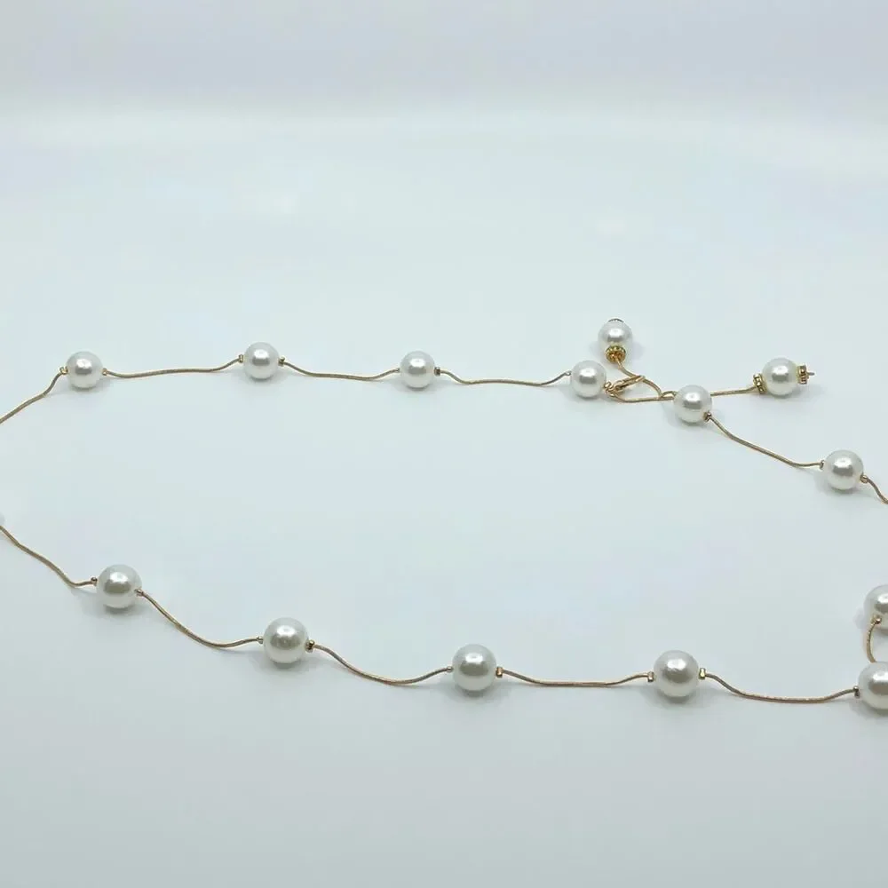 Women's Faux Pearl Gold Chain Belt, 41 Inches, X7G9A1006